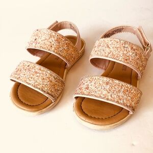 Tucker + Tate Rose Gold Pink Girls Glitter Sandals Toddler Size 8